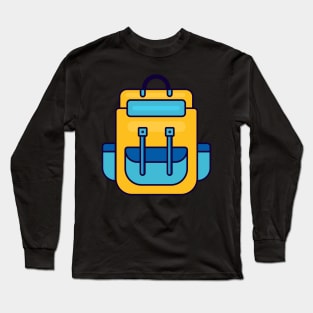 Backpack flat illustration design Long Sleeve T-Shirt